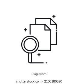 Plagiarism Icon. Outline Style Icon Design Isolated On White Background