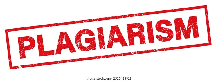 Plagiarism red stamp. Illustration of a grunge stamp Plagiarism