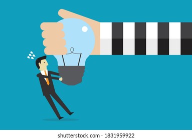To plagiarize your own ideas, Vector illustration in flat style
