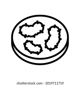 plague bacteria line icon vector. plague bacteria sign. isolated contour symbol black illustration