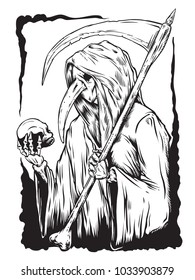 The plague is coming lineart vector illustration