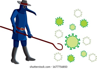 plague doctor against coronovirus Vector graphics