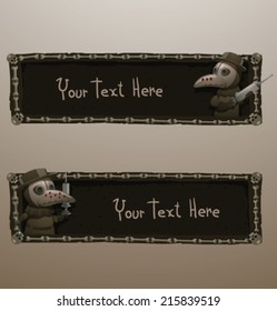 plague doctor banner, vector