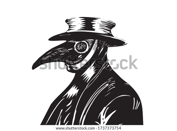 Plague Doctor Bird Mask Hat Medieval Stock Vector (Royalty Free) 1737373754