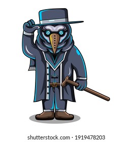 Plague doctor chibi mascot logo 