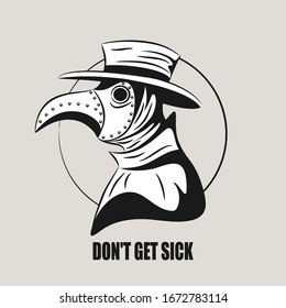 Plague Doctor. Don't Get Sick. Vector Illustration