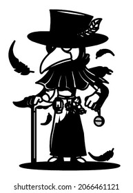 Plague doctor Halloween on white background