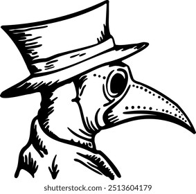 Plague doctor. Happy Halloween. Halloween vector illustration