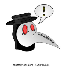 Plague doctor head with red glasses