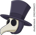 Plague doctor head vector illustration