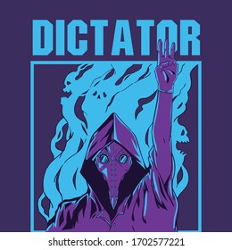 plague doctor hoodie dictator illustration.