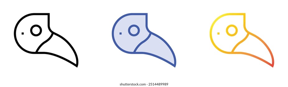 plague doctor icon. Linear, Blue Fill and Gradient Style Design Isolated On White Background
