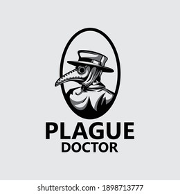 Plague doctor logo template design