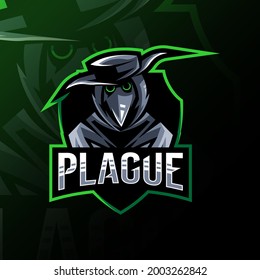 Plague doctor mascot logo template design