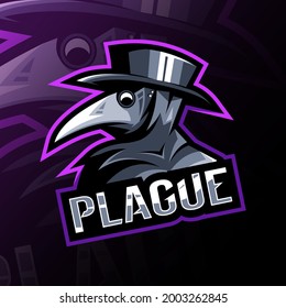 Plague doctor mascot logo template design