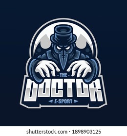 Plague Doctor With Mask mascot logo for esports and sports team Premium Vector