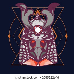 Plague doctor with sacred geometry pattern