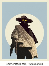 The plague doctor. Scary and frightening atmosphere. Very stylish and special design. Perfect for printing, interior decoration, as a poster design.