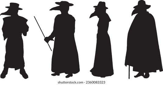 Plague Doctor Silhouette Vector Graphic Pack