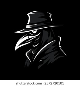 Plague Doctor Vector Illustration Dark Aesthetic Medieval Mask