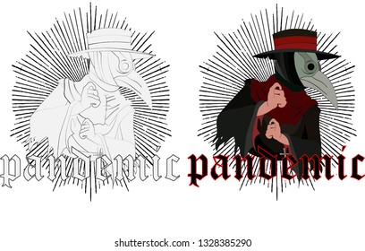 plague doctor vector white