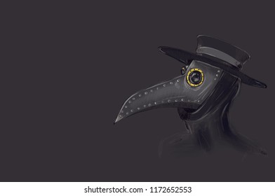 Plague doctor vintage hand drawing svg