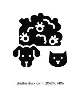 plague domestic animal glyph icon vector. plague domestic animal sign. isolated contour symbol black illustration