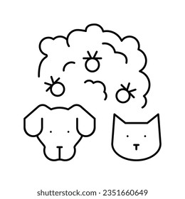 plague domestic animal line icon vector. plague domestic animal sign. isolated contour symbol black illustration