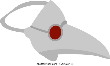 Plague mask, illustration, vector on white background.