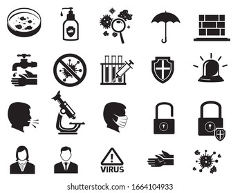 Plague Prevention for Icon Making vector design set