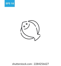 Plaice fish outline icon Vector illustration