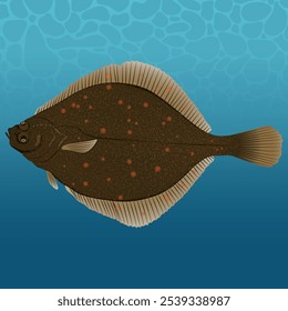 The Plaice Fish Vector Image