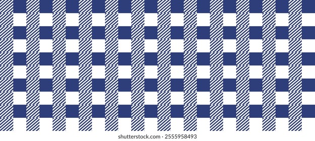 Plaid american blue seamless pattern, gingham, texture, repeating wallpaper