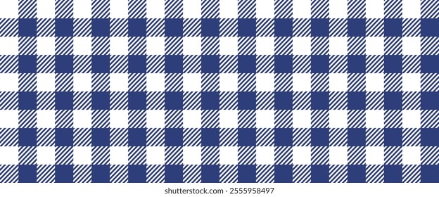 Plaid american blue seamless pattern, gingham, texture, repeating wallpaper