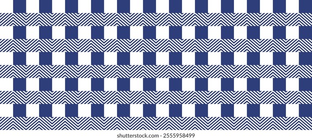 Plaid american blue seamless pattern, gingham, texture, repeating wallpaper