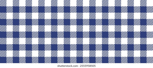 Plaid american blue seamless pattern, gingham, texture, repeating wallpaper