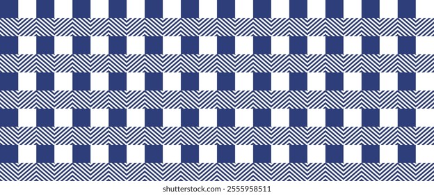 Plaid american blue seamless pattern, gingham, texture, repeating wallpaper
