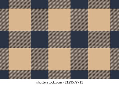 Plaid background, check seamless pattern in beige. Vector fabric texture for textile print, wrapping paper, gift card, wallpaper flat design.