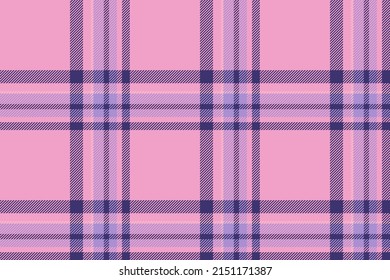 Plaid background, check seamless pattern in pink. Vector fabric texture for textile print, wrapping paper, gift card, wallpaper flat design.
