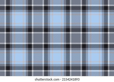 Plaid background, check seamless pattern in blue. Vector fabric texture for textile print, wrapping paper, gift card, wallpaper flat design.