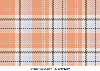 Plaid background, check seamless pattern in beige. Vector fabric texture for textile print, wrapping paper, gift card, wallpaper flat design.