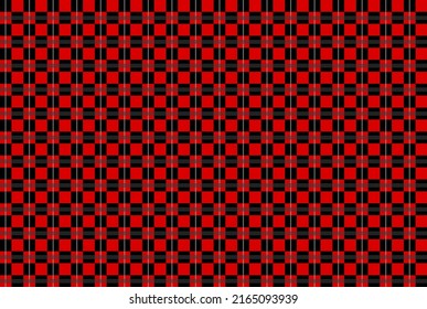 Plaid background, check seamless pattern in black and red. Vector fabric texture for textile print, wrapping paper, gift card or wallpaper.