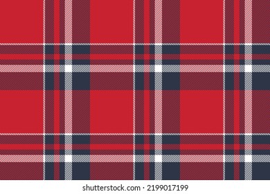 Plaid background, check seamless pattern in red. Vector fabric texture for textile print, wrapping paper, gift card, wallpaper flat design.