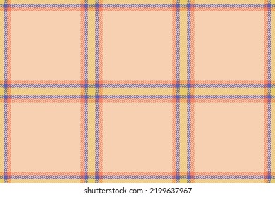 Plaid background, check seamless pattern in beige. Vector fabric texture for textile print, wrapping paper, gift card, wallpaper flat design.