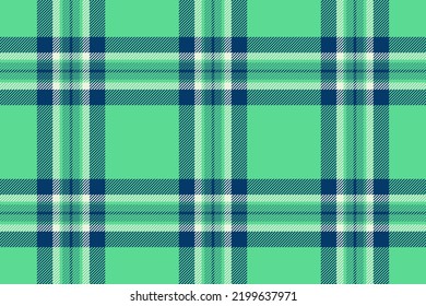 Plaid background, check seamless pattern in green. Vector fabric texture for textile print, wrapping paper, gift card, wallpaper flat design.
