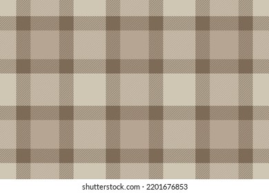 Plaid background, check seamless pattern in beige. Vector fabric texture for textile print, wrapping paper, gift card, wallpaper flat design.