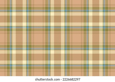 Pintar el fondo, comprobar un patrón impecable en beige. Textura de tela vectorial para impresión textil, papel de envoltura, tarjeta de regalo, diseño plano de papel pintado.