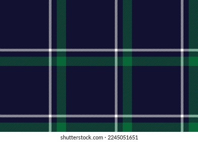 Plaid background, check seamless pattern in blue. Vector fabric texture for textile print, wrapping paper, gift card, wallpaper flat design.