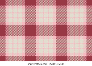 Plaid background, check seamless pattern in pink. Vector fabric texture for textile print, wrapping paper, gift card, wallpaper flat design.