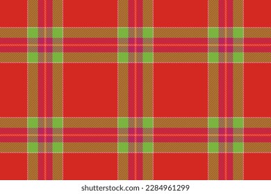Plaid background, check seamless pattern in red. Vector fabric texture for textile print, wrapping paper, gift card, wallpaper flat design.